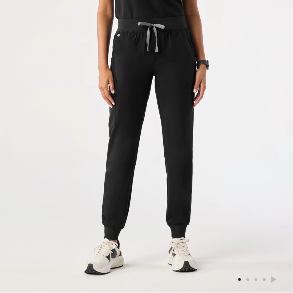 Figs Black Jogger Pants with Gray Accents